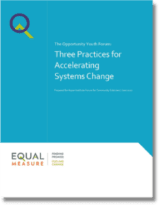 Report cover for Three Practices for Accelerating Systems Change