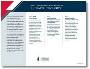 First page of digital learning infrastructure timeline for Howard University