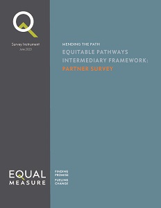 Cover page for Equitable Pathways Intermediary Framework Partner Survey