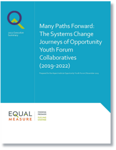 2022 Executive Summary | Many Paths Forward: The Systems Change Journeys of Opportunity Youth Forum Collaboratives (2019-2022)